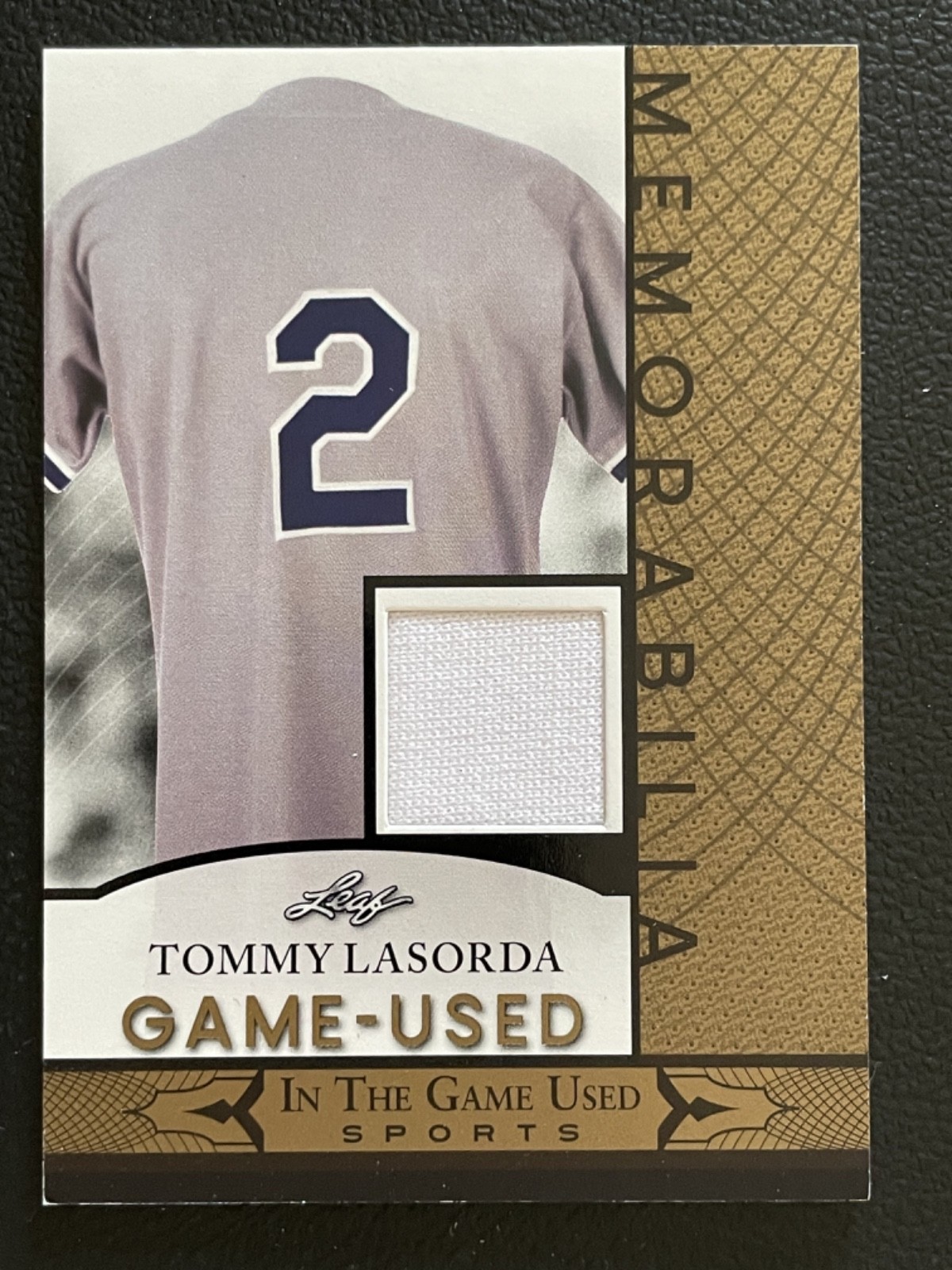 2024 Leaf In The Game Used Memorabilia Gold Tommy Lasorda Jersey