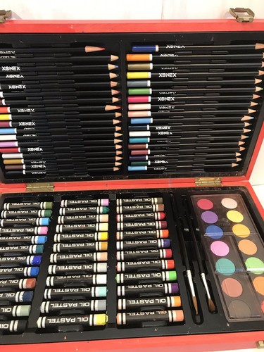 XONEX VTG Hard-Box 88 PIECE Art Set: 36 OIL PASTELS, 36 Pencils, 99.2% UNUSED