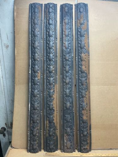 4 pc 48" x 4.25" Rounded Antique Ceiling Tin Vintage Reclaimed Salvage Art Craft