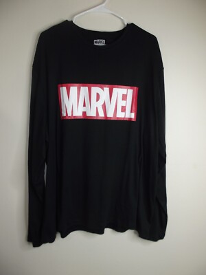 Marvel Long Sleeve T-SHIRT - Mens Size XXL - Black Graphic Tee Amazon Essentials