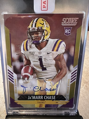 2021 Ja'Marr Chase Score Auto /50 Gold Zone | eBay