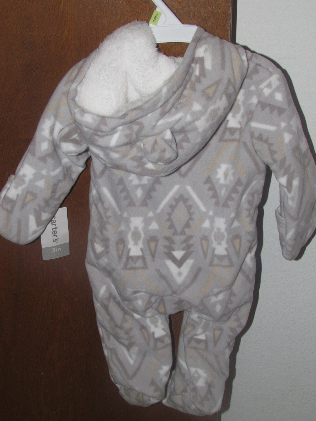 Carter's NWT long sleeved gray sherpa coverall size 3 months