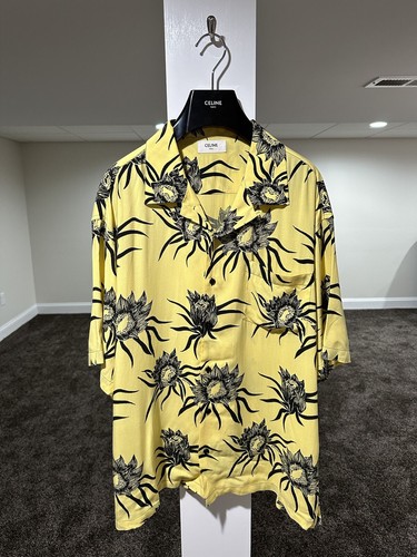 Celine x Hedi Dancing Kid SS21 Hawaiian Floral Yellow Shirt