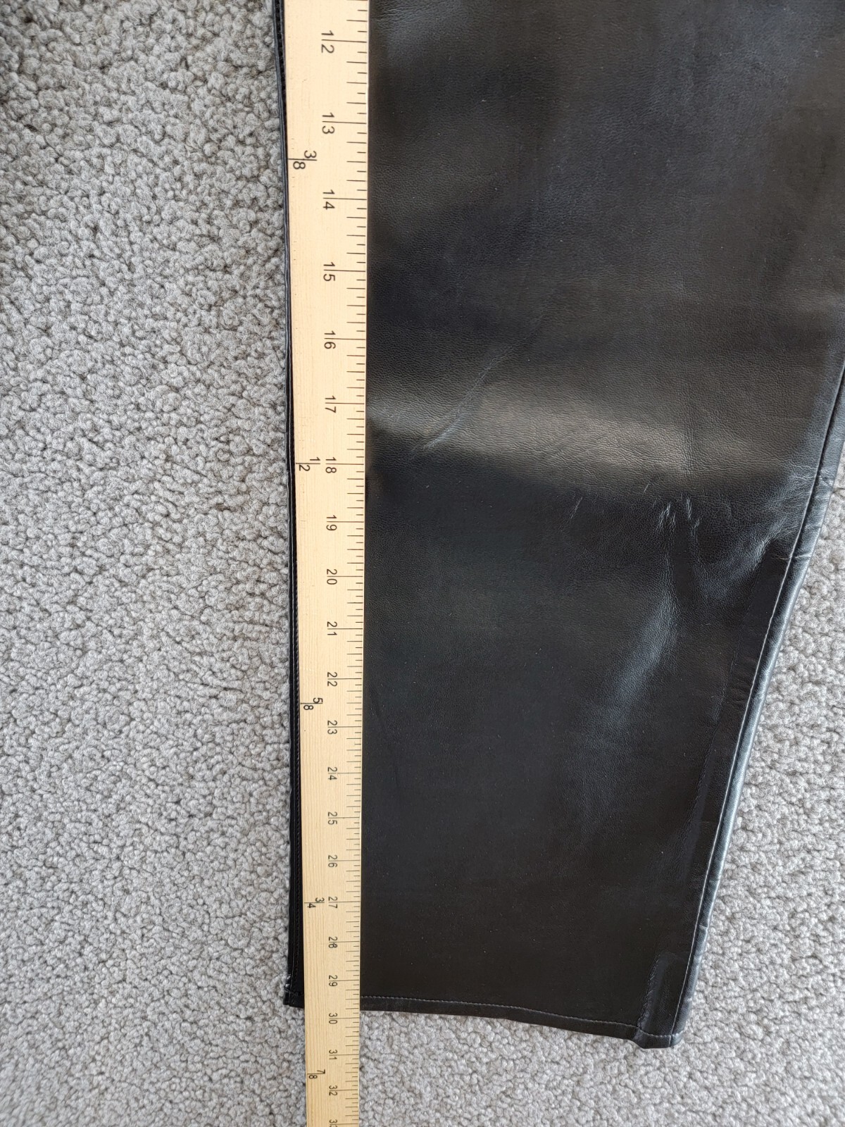 AGOLDE 90s Fitted Recycled Leather Pants Women's 31 Black Pockets Button Zip - Picture 7 of 18