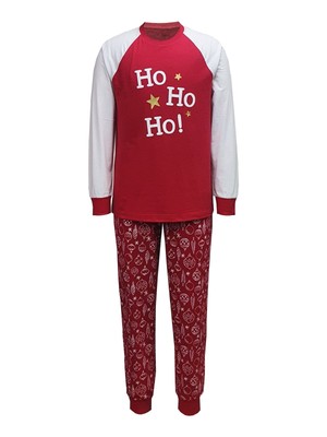 

FAMILY PJs Красная футболка с длинным рукавом с манжетами, Красный