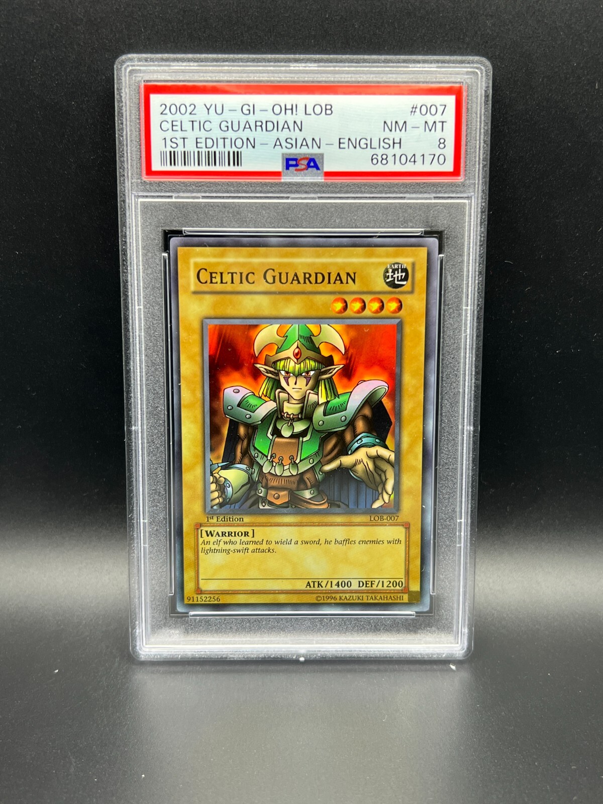Yugioh PSA 8 NM-MT ASIAN ENGLISH Celtic Guardian LOB-007