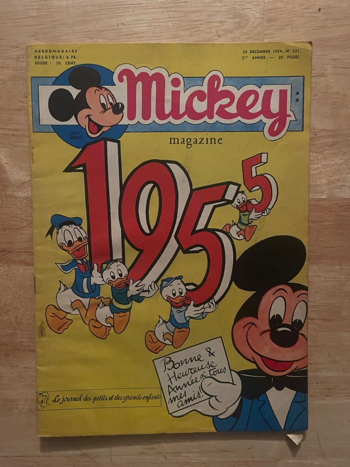 Mickey Magazine Walt Disney Comic Belgium Dutch 1954 #221 | eBay