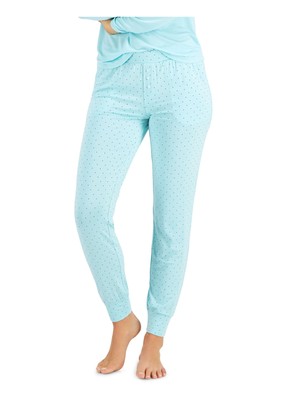 

ALFANI Intimates Брюки для сна в горошек цвета морской волны с манжетами, Aqua