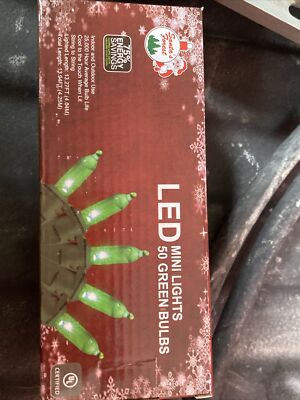 Christmas Lights 50 Mini Green LED 13.94 Ft