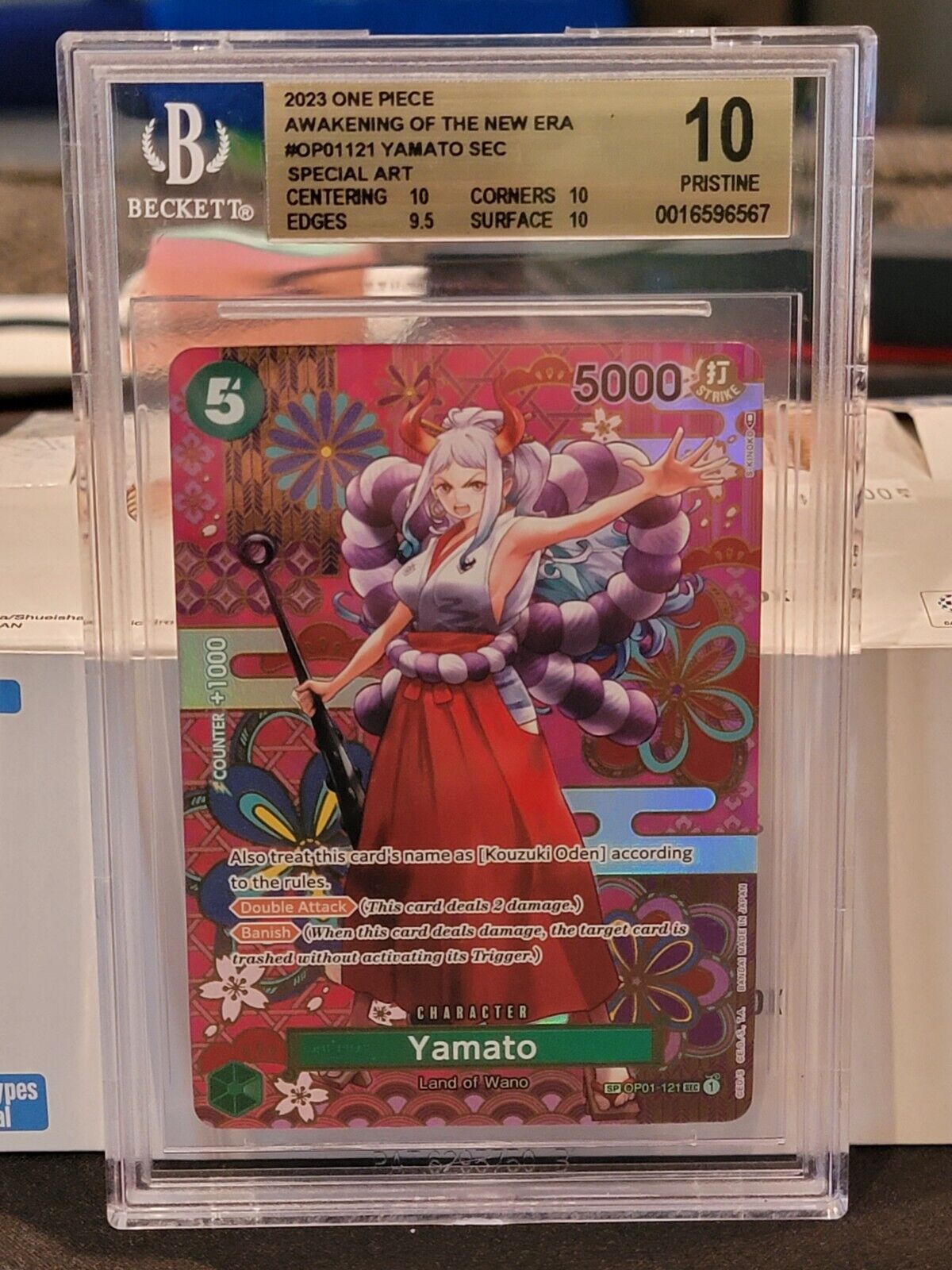 💎BGS Pristine 10💎 Yamato ALT ART SP English OP01-121 OP05 💎BGS Pristine 10💎 Yamato ALT ART SP English OP01-121 OP05