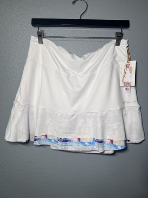 NWT Denise Cronwall Skirt/Skort 15  Sz XL Tennis/Golf White/Aztek Sports Summer
