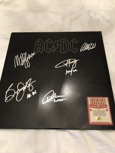 AC/DC BACK IN BLACK SIGNED LP ALBUM SIGNED BY ALL MEMBERS!  COA VERY RARE!!