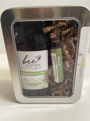 Sister Bees  Bee Polished  Natural Bergamot & Lime Deodorant & Lip Balm Set