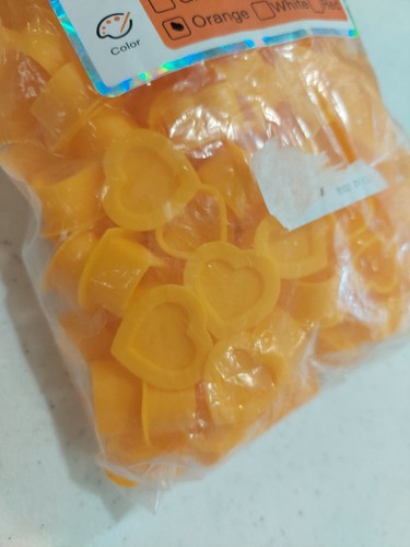 NEW Heart Shaped Tattoo Ink Cups Caps Orange Yellow 200 Piece Plastic Disposable