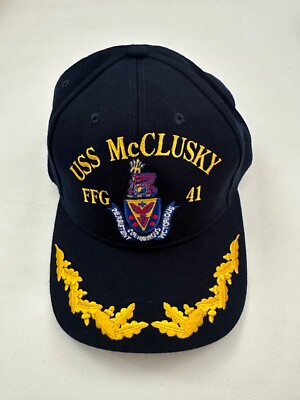 New The Corps USS McClusky FFG 41 Logo Blue Baseball Cap Hat One Size