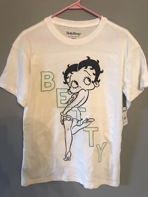 Women s Betty Boop Club Tee NWT Size XS Beige Threaded Print ￼￼One Sided