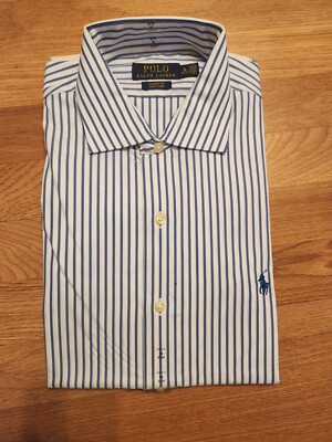 Polo Ralph Lauren Classic Fit Easy Care Button Shirt 16 32/33 Business Striped