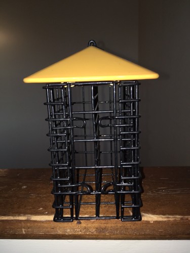 Double Suet Metal Bird Feeder w/ Weather Guard by Stokes Select *YELLOW*