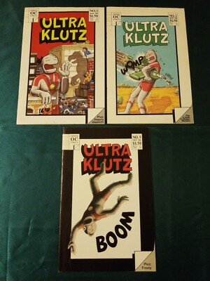 ULTRA KLUTZ #1 2 5 (ONWARD COMICS/1986/NICHOLSON) 3 ISSUE LOT SET VF+