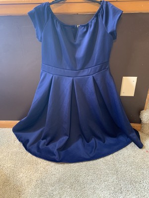 Shun Melson Navy Blue Skater Dress- New- Never Worn