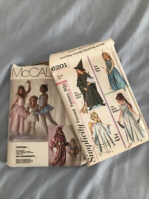 McCalls Simplicity Costume Pattern Witch Angel Princess Fairy Girl Size 2-14 VTG