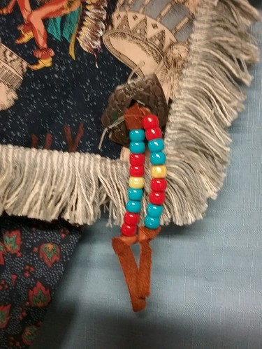 handmade women's western ascot scarf shawl southwest theme with conchos