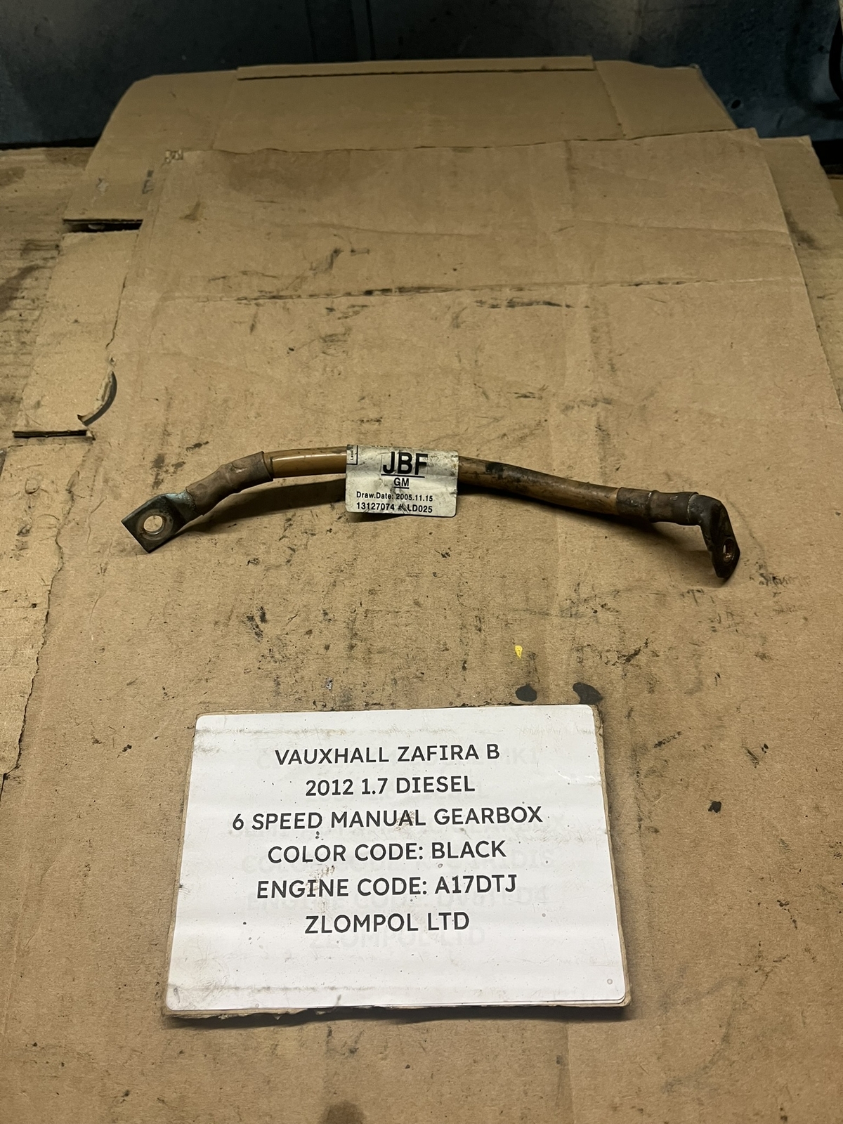 Vauxhall Zafira B 2012 1.7 Diesel Negative Earth Battery Cable 13127074