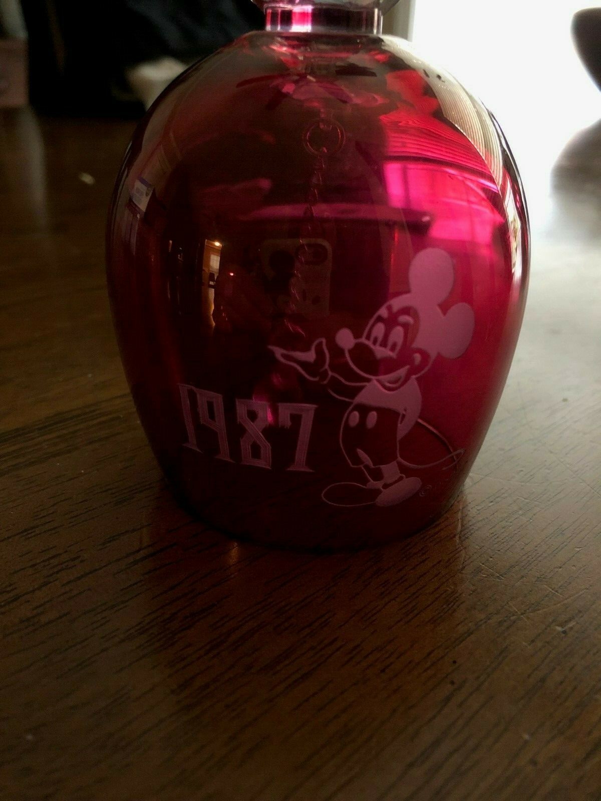 WALT DISNEY WORLD Mickey Mouse Red Crystal Bell 1987 Exclusive Bell