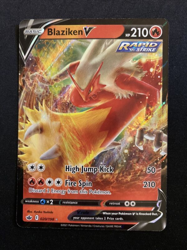Blaziken V 020/198 Chilling Reign Nm Full Art Ultra Rare Pokemon Card