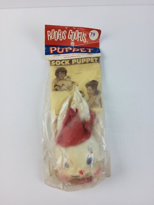 Vintage 1950s Roofus Goofus Rabbit Sock Puppet Toy NEW In Package Wallace RARE