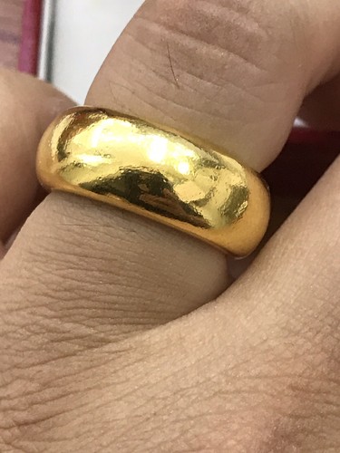 Pre-owned Luckyhhhjewelry 24k Solid Yellow Gold Custom Handmade Band Ring Any Size 5 -13 15 Grams
