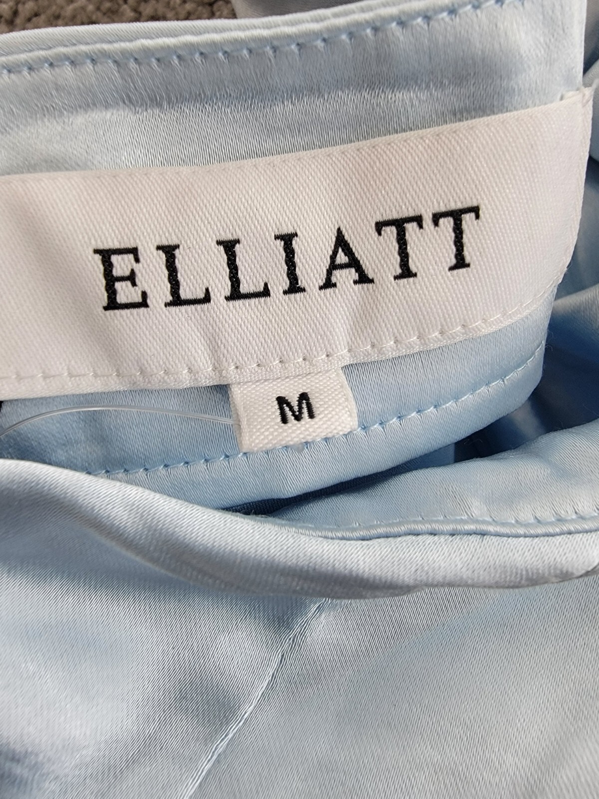 Elliatt Miami Cowl Neck Mini Dress Women's M Light Blue Solid Button Zip Closure - Picture 8 of 17