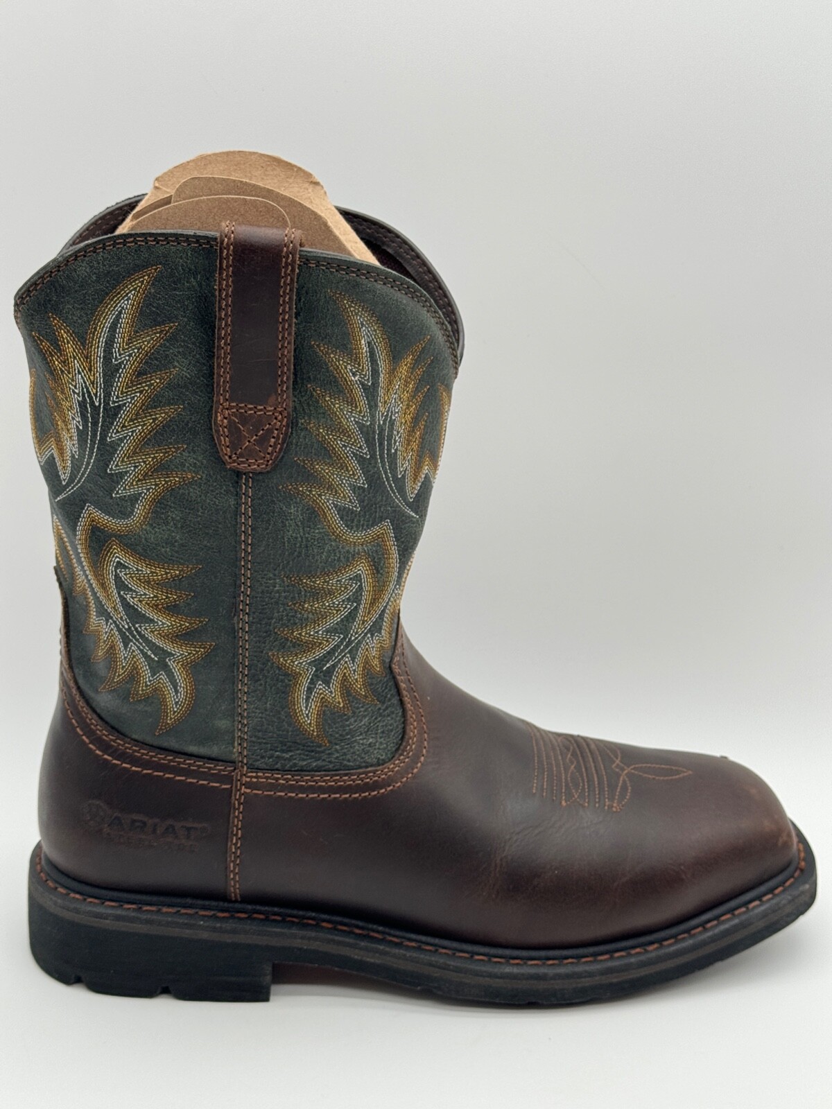 NEW Size 9 Men\'s ARIAT Sierra Square Steel Toe Western Work Boots 10017434 Brown Ariat Sierra Wide Square Toe Steel Toe Work Boot | Boot World main image 2