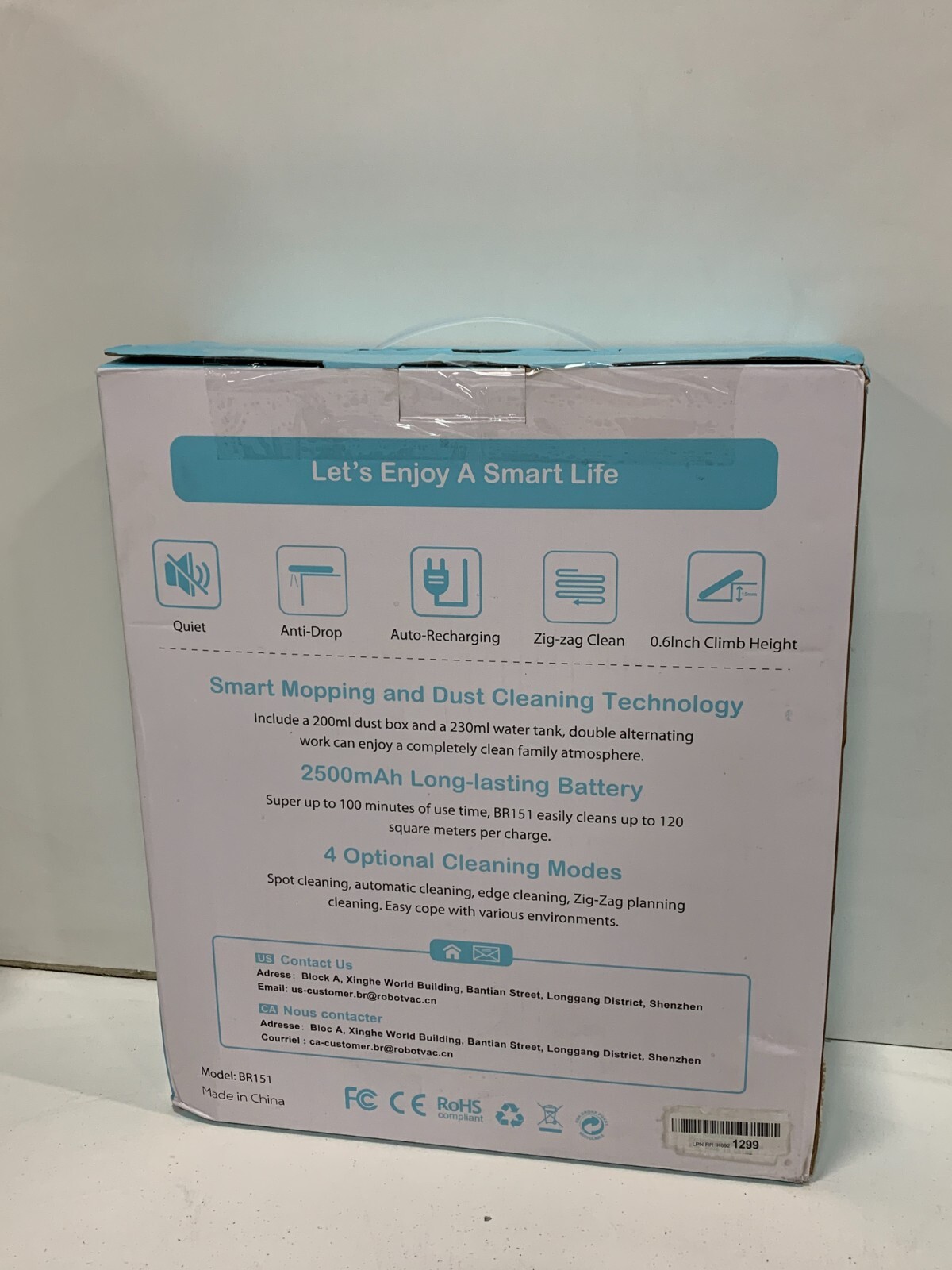 LETS ENJOY A SMART LIFE BR151 ROBOTIC VACUUM CLEANER