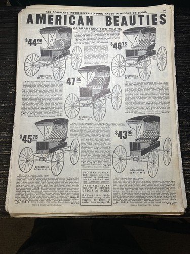 1908 PAPER AD Print Sears Catalog American Beauties Classic