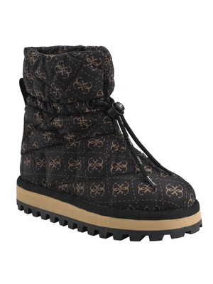 Женская стеганая куртка с круглым носком и логотипом GUESS Womens коричневого цвета на платформе Leian Winter 5 М