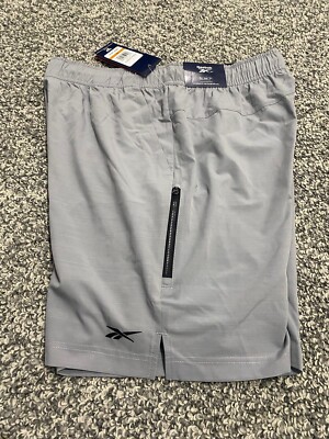 Reebok Mens Zone Stretch Woven Training Short- Silver Cloud -Small -Brand NWT!