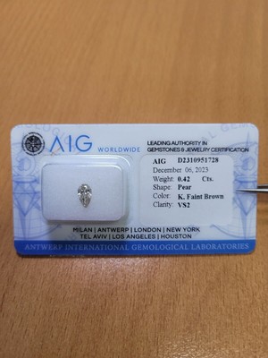 Certified Natural Diamond 0.42cts K VS2 **No Reserve Price**