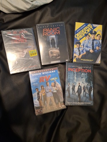 Lot Of 5 Movies On Dvd-public Enemies-panic Room-inception-rv