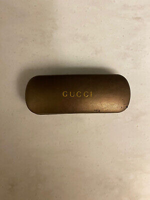 Gucci Sunglasses Eye Glasses Case Brown/Bronze Hard Clam Shell Small