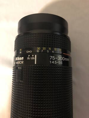 NIKON AF NIKKOR Adj Focus 75-300mm f/3.5-4.5D Zoom Macro Lens Camera Lens Ex Cos