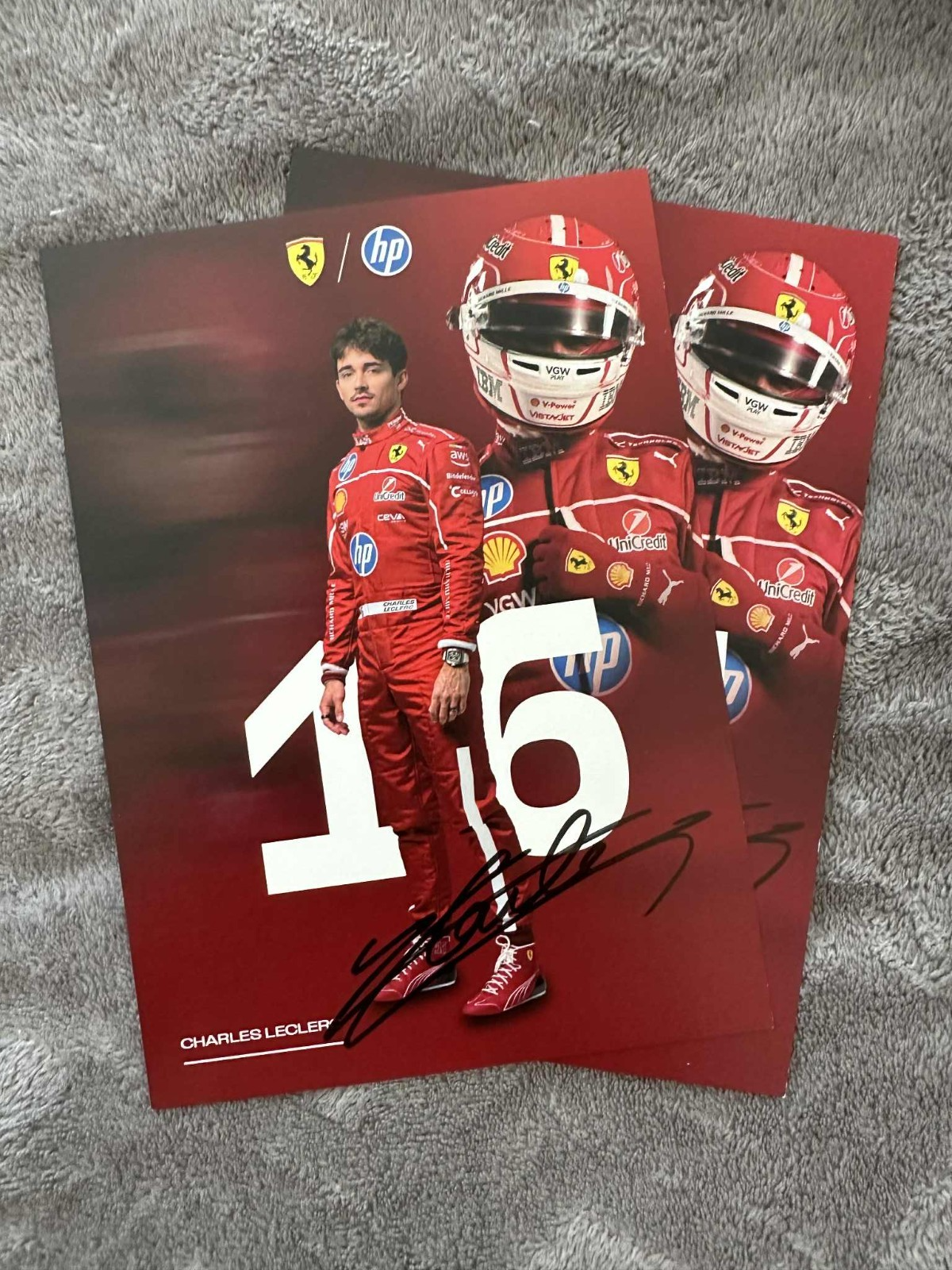 残りわずか★2025年シャルル・ルクレール・ドライバーズカード(直筆サインなし) Charles Leclerc signed official Ferrari F1 card 2025 (2nd