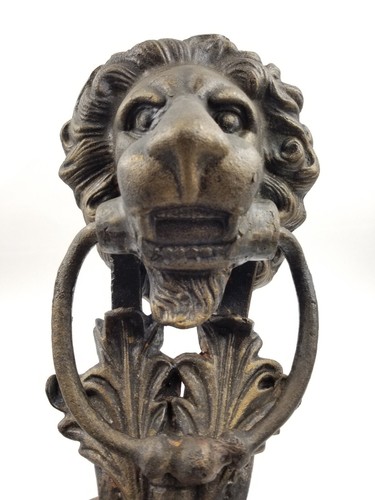 Lion Head Front Door Knocker Vintage Antique Cast Iron 18t Century Italian Style