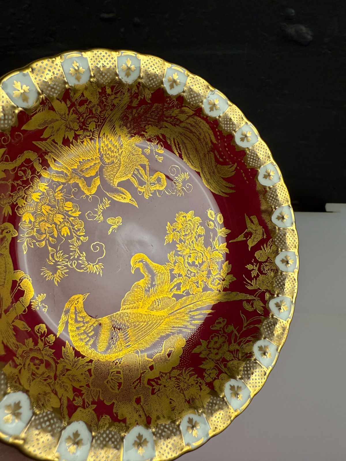 Royal Crown Derby Paradise Maroon Fruit / Cereal Bowl 16.5 cm Wide XL 1977