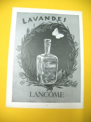 PUBLICITE DE PRESSE LANCOME PARFUM LAVANDES ILLUSTRATION PEROT 1952