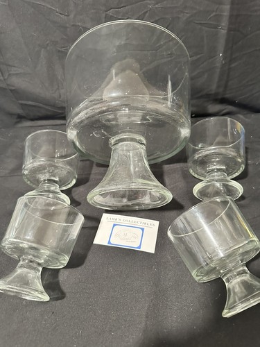 Glass Ice Cream Bowl Set 4 Small Glass Dessert Cups for Trifle Parfait Sundae