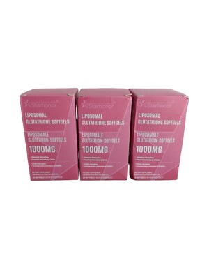 starhonor liposomal glutathione Lipodomal glutathione soft gels helps to reduce fine lines and wrinkles,  fortifies your skin's natural UV protection, brightens your complexion. Our Liposomal  Glutathione Softgels use an exclusive Anti-Aging Blend, extract  Phosphyatidylcholine from main image 1
