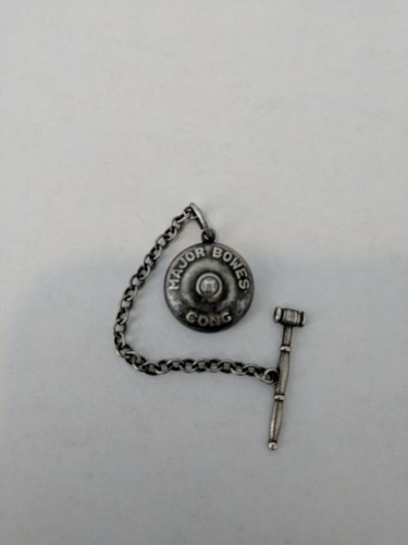 Antique vintage MAJOR BOWES GONG Amateur Hour Sterling Charm Jewelry