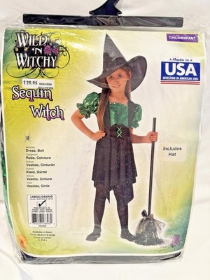Kids Girls - Rubies Sequin Witch Halloween Costume Size Large 10-12
