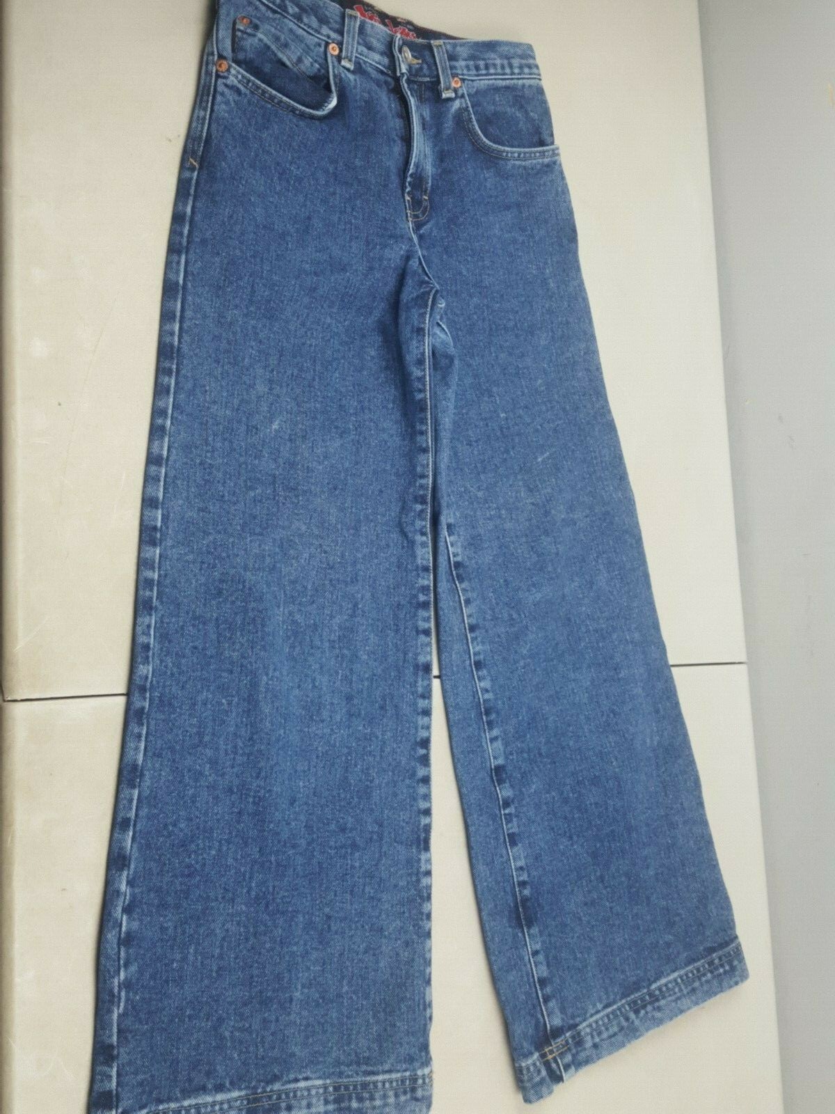 Vintage 90s Jnco Basic 23 Wide Leg Blue Jeans juniors Size 14 26 Inseam USA MADE